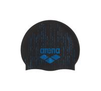 Arena Bonnet de Bain Unisexe Shine en Silicone pour Homme et Femme - pour nageurs - Entraînement intensif - Durable - Souple - Élastique - Noir/Bleu