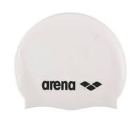 Arena Classic Junior Bonnet de Bain Unisexe en Silicone pour Filles et garçons, Confortable et Durable, Bonnet de Bain de Piscine, Taille Unique, Blanc/Noir