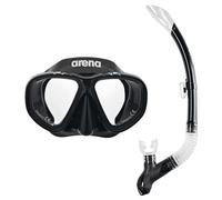 Arena Blinds Kit de plongée enfant unisexe – masque et tuba double lentille, ajustement précis, Noir