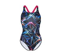 Arena Femme Women's Swimsuit Swim Pro Back Allover Une pi ce, Black-Multi- Freak Rose, 38 EU