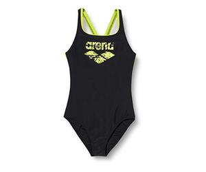 arena Fille G Spray Jr Swim Pro Back One piece, Black-soft Green, 116 EU