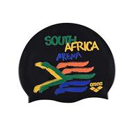 arena Flags Silicone Cap Casque de Natation Adulte Unisexe, Noir (South Afrique), Taille Unique