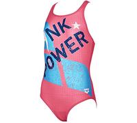 arena G Pink Power JR V Back One Piece Maillot de Bain 1 pièce Fille Rose-Bleu Marine FR : 2XL (Taille Fabricant : 14-15)