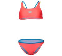 Arena - Girl's Two Pieces Swimsuit Solid - Bikini - 140 - fluo red / blue china / soft green