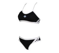 arena Icons Bikini Cross Back Solid Maillot de Bain, Noir-Blanc, 30 Femme 30