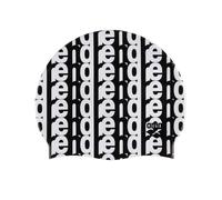 Arena Icons Team Stripe Bonnet de bain unisexe en silicone pour homme et femme Pour entraînement intensif Course Confortable Antidérapant Bonnet de natation à cheveux longs Monogramme