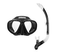 Arena Blinds Kit de plongée enfant unisexe – masque et tuba double lentille, ajustement précis, Noir