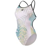 Arena light floral swimsuit lace back black/white multi xl - uk38