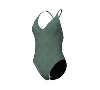Arena Losange Graphic Maillot de Bain Femme pour la Plage et la Piscine en Tissu Élastique Recyclé à Séchage Rapide, Doublé avec Bonnets Amovibles
