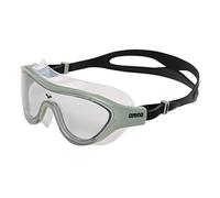 arena Lunettes de Natation Adultes The One Mask , Antibuée, Mixtes, Masque avec Verres Larges, Protection contre les UV, Pont de Nez Auto-ajustable, LIGHT_SMOKE-JADE-BLACK