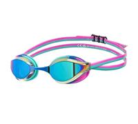 Arena Lunettes de natation unisexes pour adultes Python Racing pour homme et femme, verres miroir anti-buée, confort maximal, double sangle, turquoise/eau/fuchsia