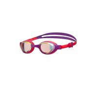 ARENA Lunettes de natation unisexes pour enfants de 6 à 12 ans, verres avec revêtement anti-buée, sangle réglable, cuivre jaune/prune/corail brillant