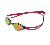 Arena Python Racing Lunettes de natation pour homme et femme, protection UV, antibuée, double sangle, lentille miroir, cuivre/blanc/vin rouge