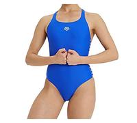 Arena Maillot de Bain 1 pièce Icons pour Femme Dos Nageur Uni, Bleu Fluo, 32