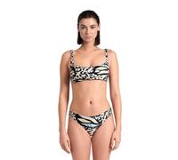 Bikini Arena Water Print Bandeau noir blanc beige femme - S