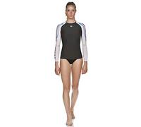 Arena Maillot de Bain de Compression Carbone Manches Longues (Respirant, matériau Carbone, Circulation Sanguine), Gris foncé-Blanc (53), XS