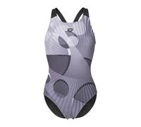 ARENA Maillot de bain 'Depth V Back' gris foncé / noir / blanc, Taille XS