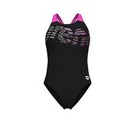 Arena Maillot de bain une-pièce femme Flowing Dos en V 42 Noir / Shocking Pink