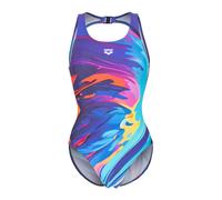 ARENA Maillot de bain 'Placement O Back' bleu clair / violet / rose néon / rouge néon, Taille M