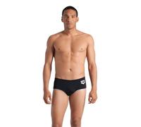Arena One Men's Big Logo Low-Waist Swim Short Pool Practice Athletic Swimsuit Slips de Bain, Noir/Argent, 34 Homme