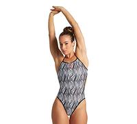 Arena Maillot de Bain Une pièce d'entraînement athlétique réversible MaxLife imprimé Challenge Back, Animalier Noir, 38 Femme