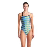 ARENA Maillot de bain une pièce Performance Racing Stripes X Criss Cross Back pour femme
