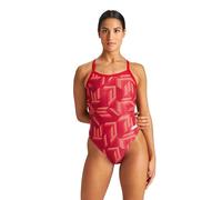Arena Maillot de bain une pièce pour femme avec imprimé casse-tête pour compétition ou décontractée, maillot de bain pour femme, Rouge/multicolore, 100