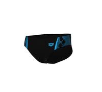 Arena Men's Swim Briefs Graphic Slips de Bain, Noir-Turquoise, 110 Homme