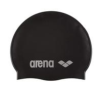 Arena Bonnet de bain Classic Silicone – Noir/Argent – Taille unique