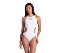 Maillot de bain 1 piece femme arena one big logo blanc or