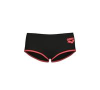 ARENA One Men's Big Logo Low-Waist Swim Short Pool Practice Athletic Swimsuit Maillot de Bain, Noir/Rouge Fluo, 32 Hommes