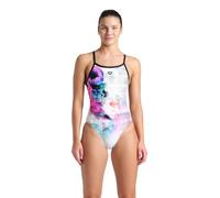 Arena Performance Women's Airbrush Challenge Back Swimsuit Sporty Bathing Suit Maillot de Bain Une pièce, Noir/Blanc/Multicolore, 50 Femme