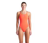 Arena Performance Women's Sports Swimsuit Solid Tech Back Multi Bathing Suit Maillot de Bain Une pièce, Corail Vif/Prune, 38 Femme