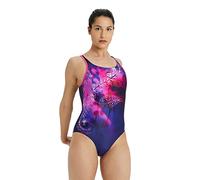 Arena Women's Swimsuit U Back Placement B Navy-freak Rose-multi Taille: 38 | Maillots une pièce Outlet | Femme | Bleu