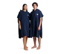 ARENA Poncho à capuche unisexe en coton doux avec poche frontale, facile à changer après la baignade, pour la chaleur et le confort sur la plage, la piscine ou la planche à surf, Bleu marine/Blanc