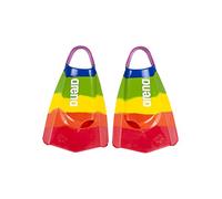 Arena - Powerfin Pro II - Palmes d'entraînement à la Natation Unisexes pour Adulte, en Silicone, à Lame Courte, Personnalisables Gauche-Droite, modèle Pride, Taille 46-47