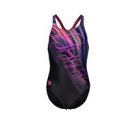 ARENA Shading Maillot de Bain, Noir/Rose, 164 cm Mixte Enfant