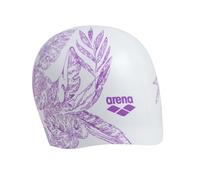 Arena Sirene Silicone Long Hair Swim Cap for Women, Cecilia White