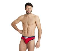 Arena Slip de Bain Homme Fundamentals Borders, Slip de Plage et de Piscine, Tissu MaxFit, Résistant au Chlore et au Sel, Protection UV UPF 50+