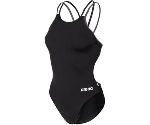 Arena - Solid Swimsuit Double Cross Back - Maillot de bain 1 pièce femme Black / Asphalt / Black - 38