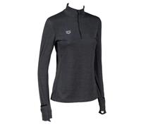 arena T-Shirt de Course à Manches Longues Thermal pour Femmes, Noir (Black Melange-silver), S