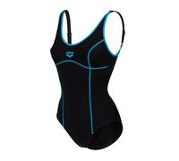 ARENA Tania Clip Maillot de Bain, Noir/Turquoise, 44 Femme