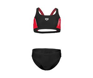ARENA Thrice Bikini, Noir/Anguria-Blanc, 8-9 Ans Mixte Enfant