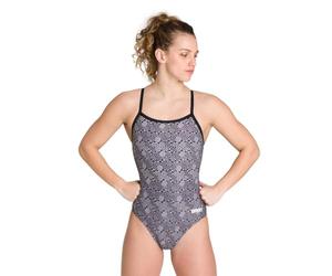 ARENA W Kikko Light Drop Back One Piece Swimsuit, Womens, Black/Multi Black, 36
