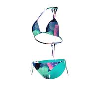Arena Water Prints Bikini Triangulaire Femme, Maillot de Bain pour la Plage et la Piscine en Tissu Élastique Recyclé à Séchage Rapide, avec Bonnets Amovibles, Haut et Bas à Lacets