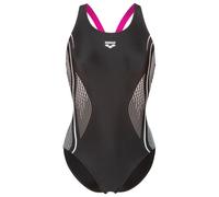 Arena - Women's Grid Swimsuit V Back Graphic - Maillot de bain - 38 - black / very fuchsia
