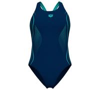 Arena - Women's Grid Swimsuit V Back Graphic - Maillot de bain - 46 - navy / water