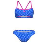 Arena - Women's Monogram Bikini Bandeau - Bikini - 40 - blue river multi / shocking pink