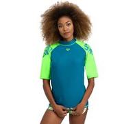 Arena Women's Rash Vest S/s Graphic Deep Teal-soft Green Taille: XS | Chemises Outlet | Femme | Vert