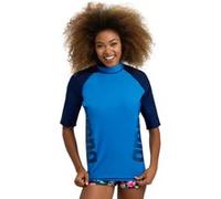 Arena Women's Rash Vest S/s Graphic Turquoise-navy Taille: S | T-shirts Outlet | Femme | Cyan